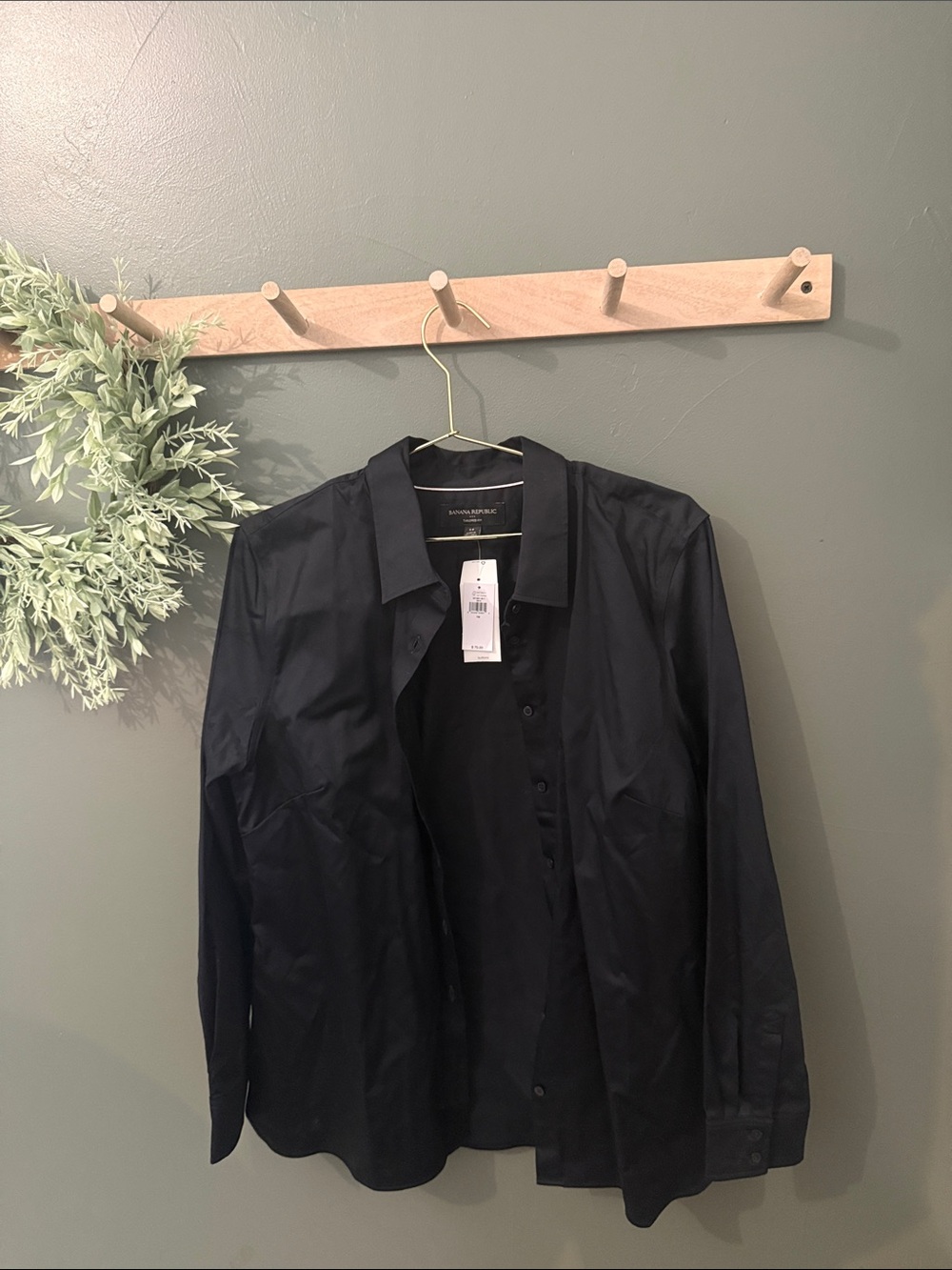 NWT Banana Republic Black Button-Up Shirt